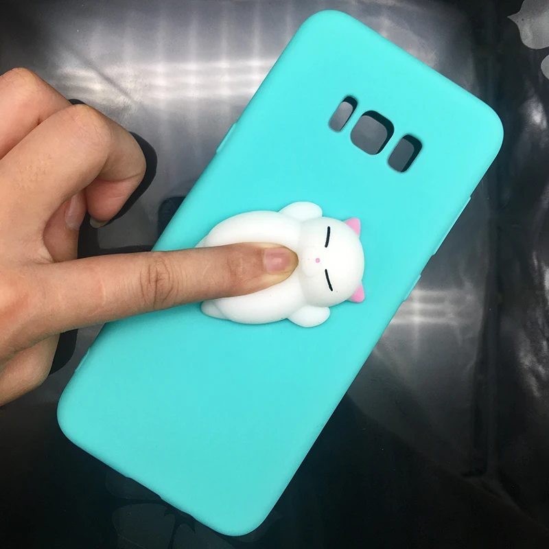 3d Мягкие кошка силиконовый мягкий чехол из ТПУ для Samsung Galaxy A5 A6 A7 A8 2018 карамельный