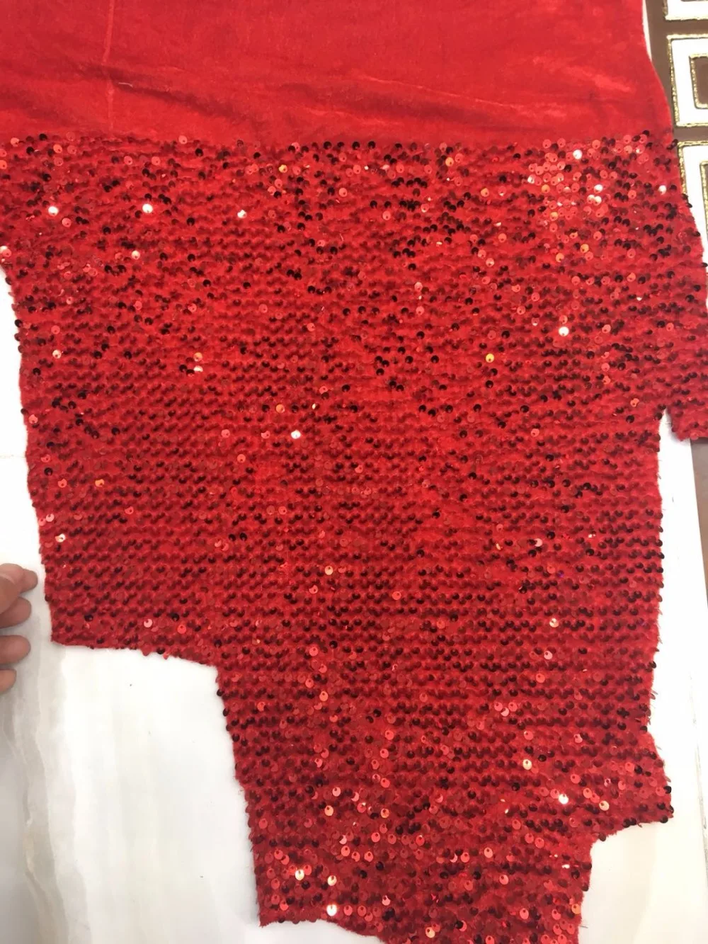 fast shipping fb110# stock 5yards /bag red color velvet sequin embroidery bride wedding lace for sawing/party dress | Дом и сад