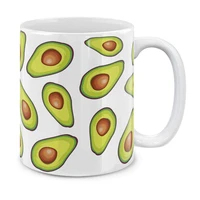 avocados pattern ceramic coffee gift mug tea cup 11 oz funny and unique gift for friends and children