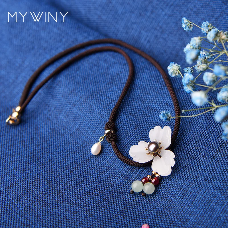 Длинное ожерелье с цветами MYWINY подвески новое этническое Экзотическое Ожерелье