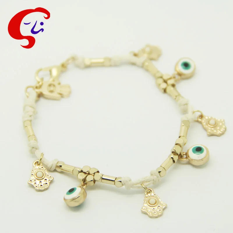 Leenahar-1pc мода Турецкая сглаза Браслеты с Хамса прелести Иудаика Каббала Lucky