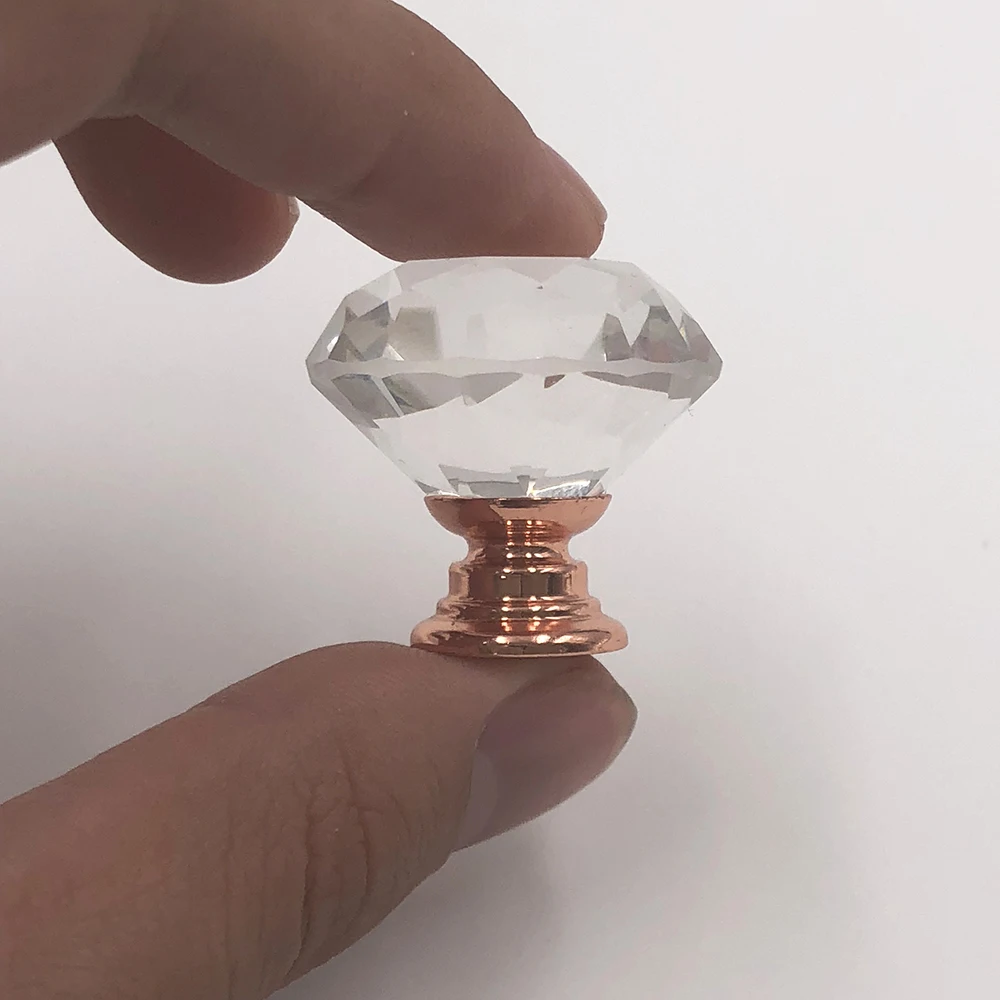 10 шт./упак. 30 мм стеклянные ручки для шкафов и выдвижных ручек в форме бриллианта