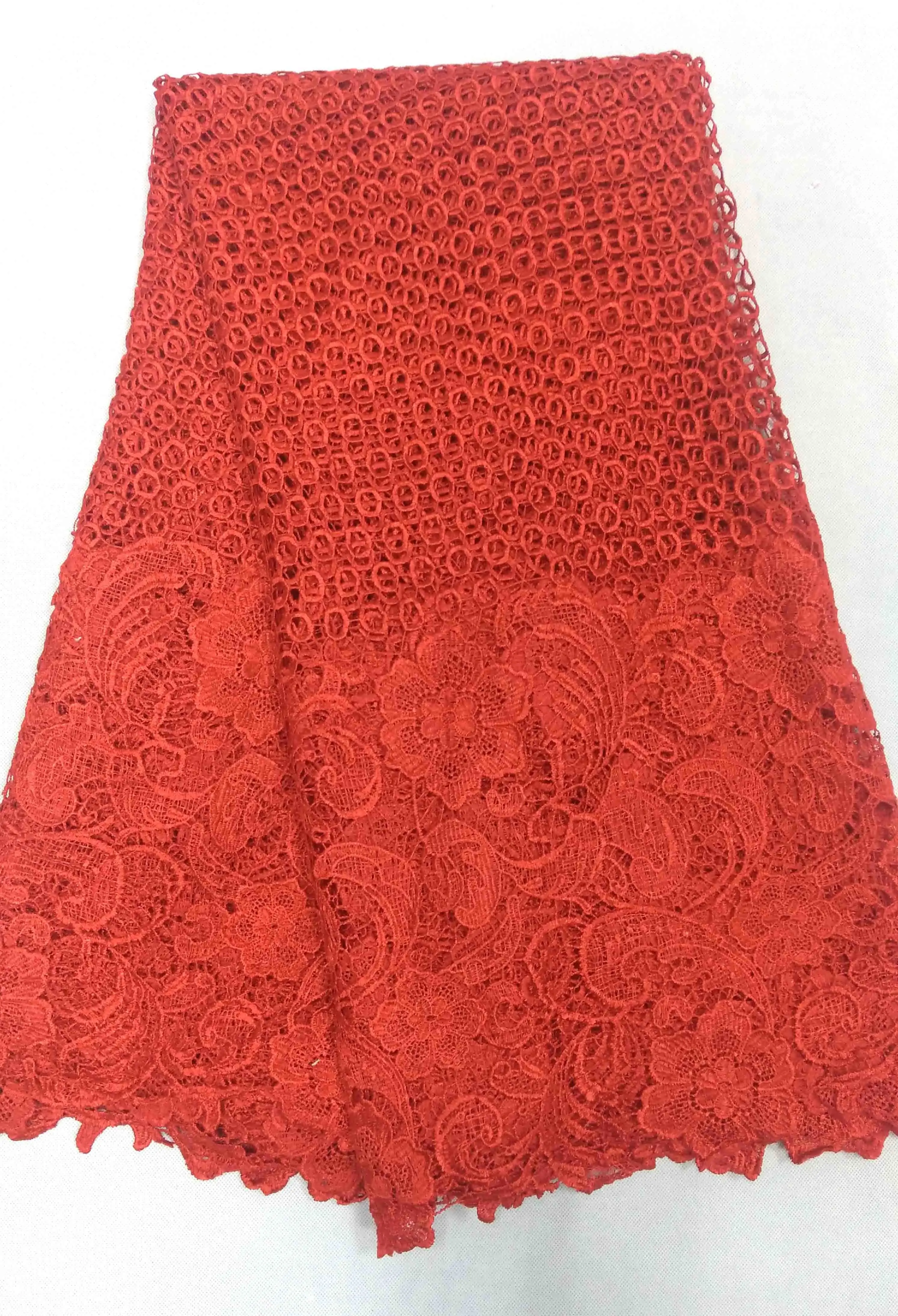 High Quality African Guipure Cord Lace Fabric Nigeria soluble Water For dress Wedding 5yd/lot M1048 | Дом и сад
