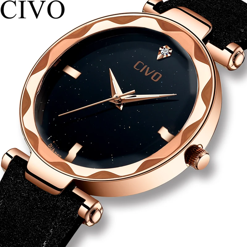 CIVO модные роскошные брендовые наручные часы женские со стразами Montre Femme 2019 из