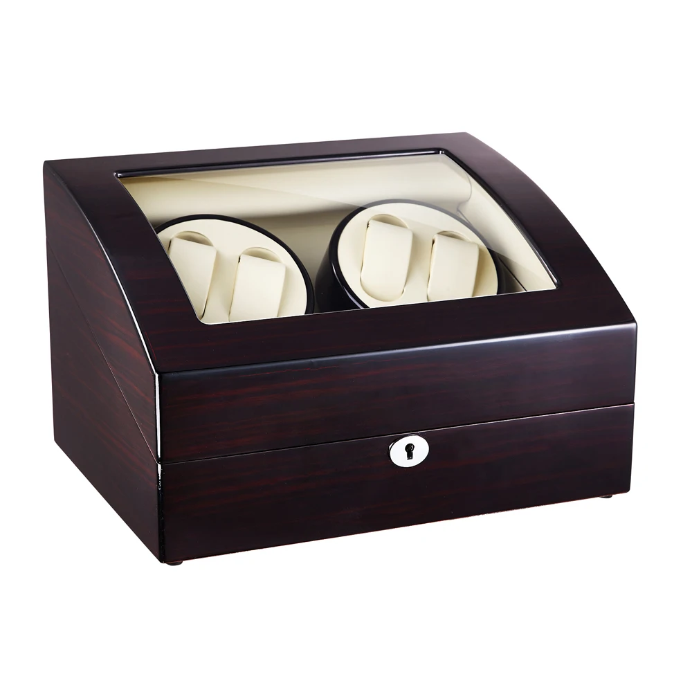 

Watch Winder ,LT Wooden Automatic Rotation 4+6 Watch Winder Storage Case Display Box (Outside is rose black and inside is white)