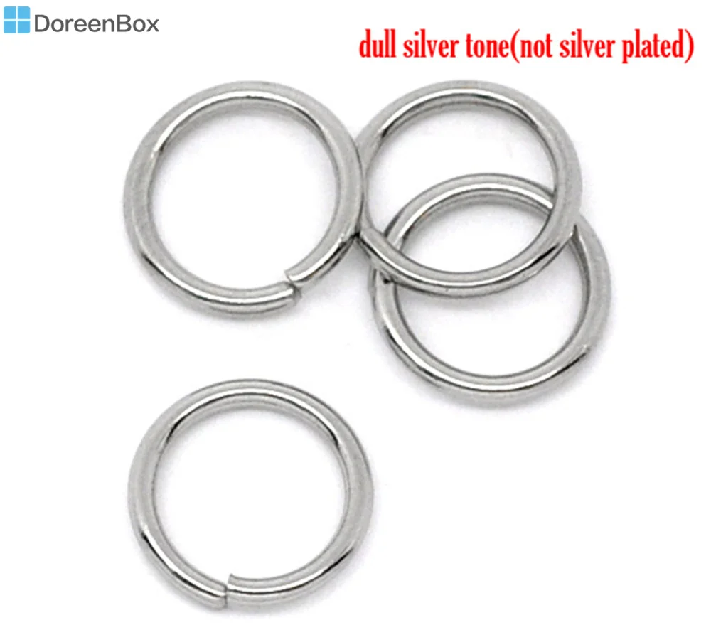 

Doreen Box Lovely 500PCs Stainless Steel Open Jump Rings 8mm Dia. Findings for DIY Jewelry Making Jump ring (B10272)