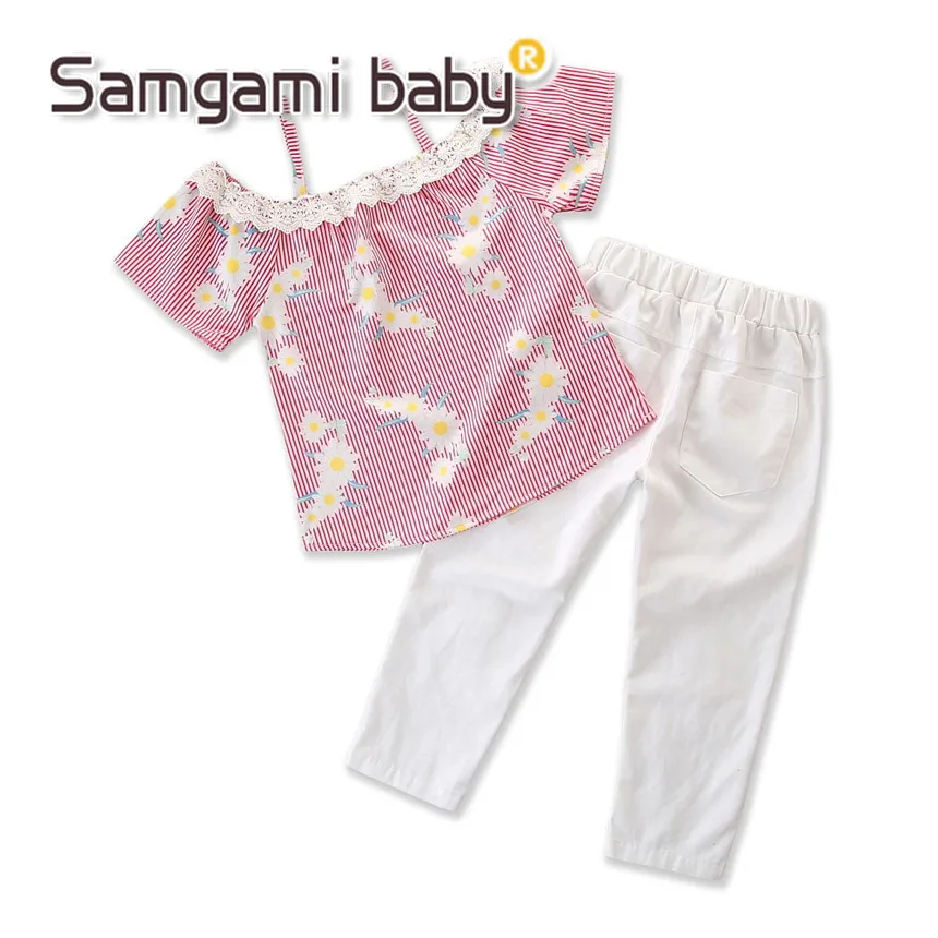 SAMGAMI/комплект летней одежды для маленьких девочек топы с короткими рукавами +