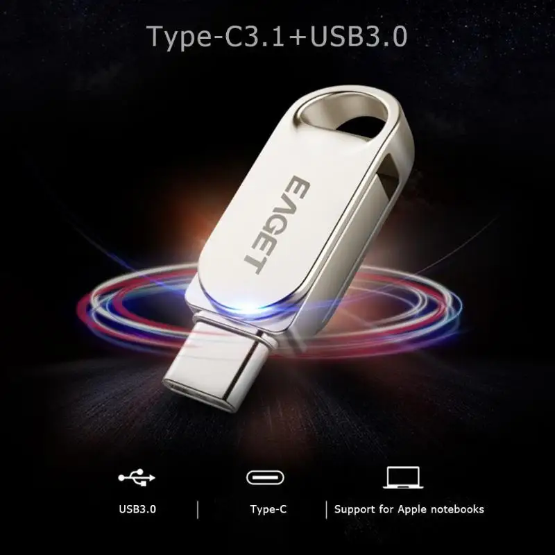 EAGET CU30 мини металлический USB 3,0 Тип C флэш-накопитель 16 ГБ 32 ГБ 64 Гб 128 ГБ Флешка USB C type-C OTG карта памяти, Флеш накопитель для телефона