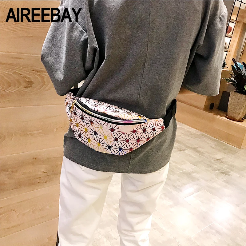 Поясная голографическая сумка AIREEBAY для женщин модный дорожный поясной кошелек