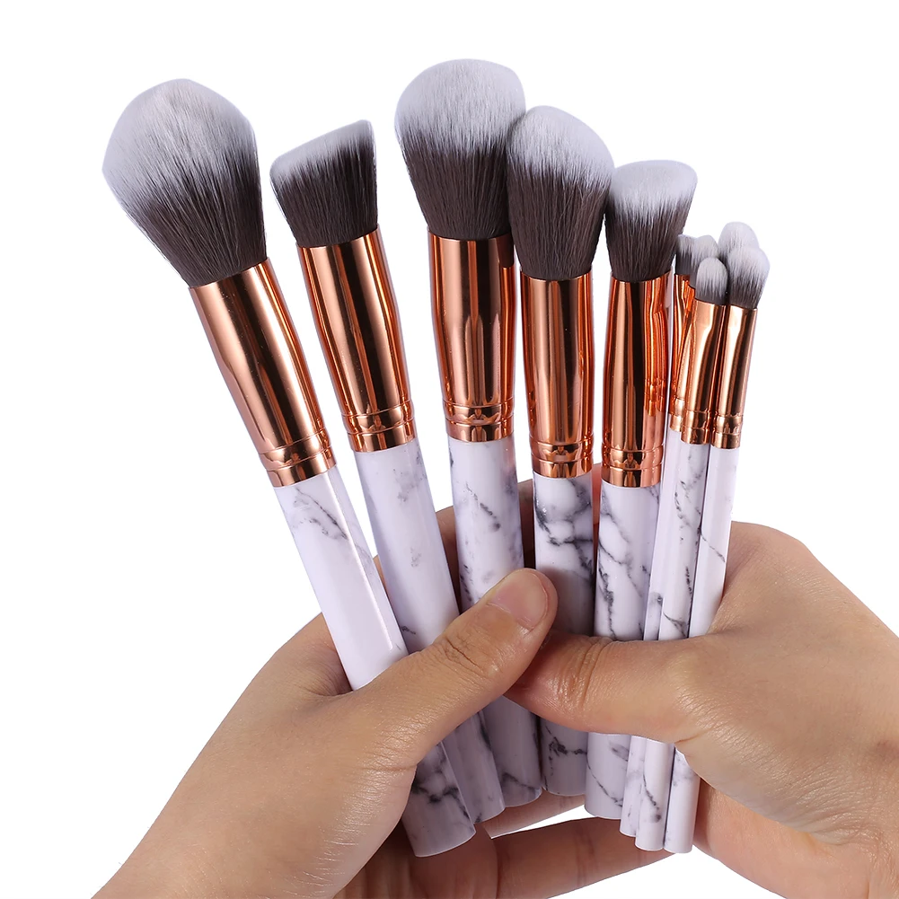 10 шт. Pro Мрамор косметическая пудра для век губ кисти набор|brush set|lip brusheyeshadow brush set |