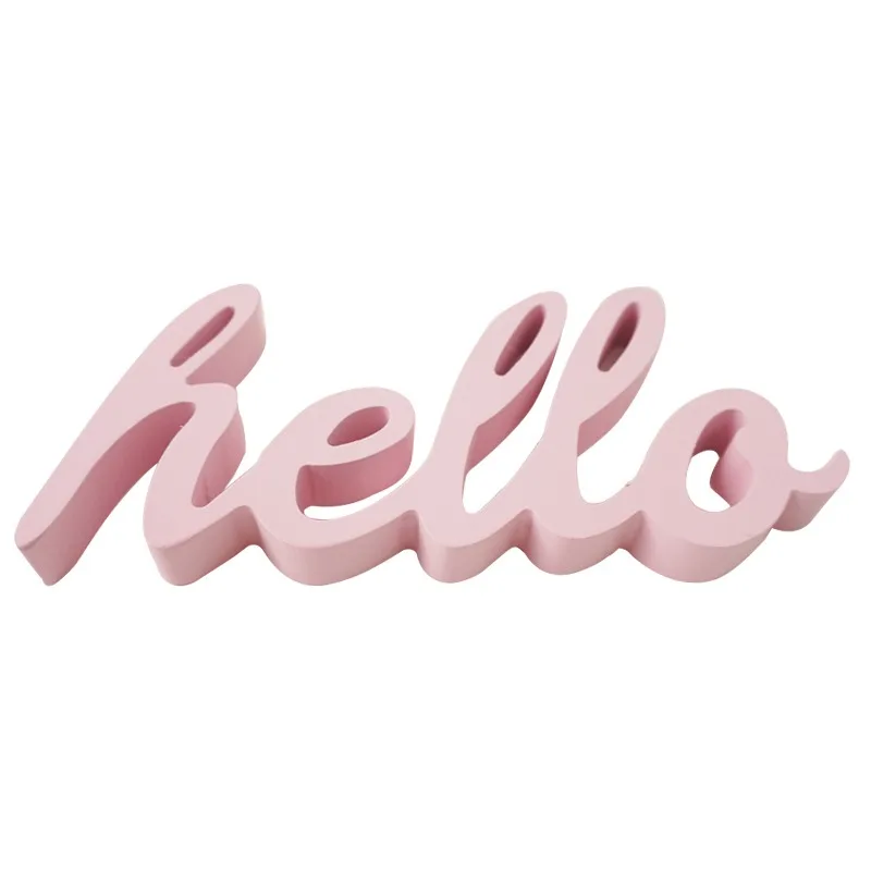 Nordic Style Pink Desktop Letter Small Ornaments Home Wedding Decoration Crafts Sign Props Decorative Wood Letters | Дом и сад