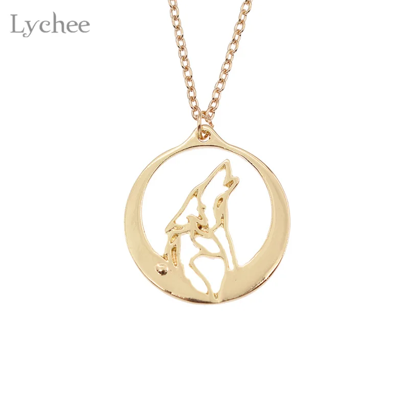 Lychee, модное ожерелье с подвеской в виде волка, серебряное, золотое, звено, цепочка, ожерелье, ювелирное изделие для мужчин и женщин