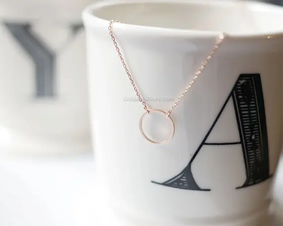 Ожерелье с кольцом кармой ожерелье бесконечности простые подарки XL021|karma necklace|circle