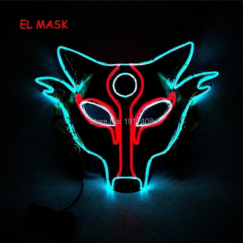 2 colors mask5 10 цветов, опция Вендетта, EL wire, маска, мигающий, косплей, светодиодный, маска, костюм, аноним, маска для светящихся танцев, маски для карнавала вечеринки - Цвет: 2 colors mask5