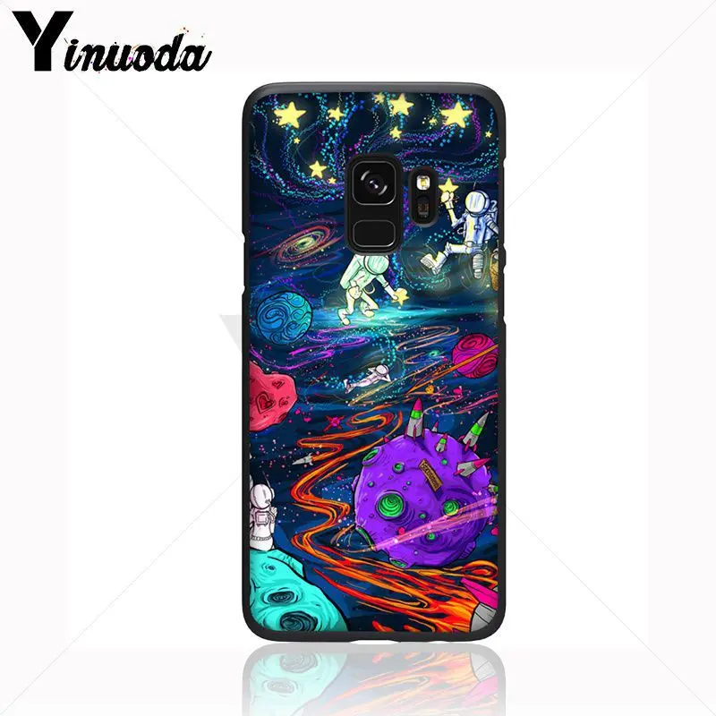 Мягкий чехол Yinuoda New Planet Space Pink Moon Spaceman для Samsung Galaxy s9 s8 plus note 8 note9 s7