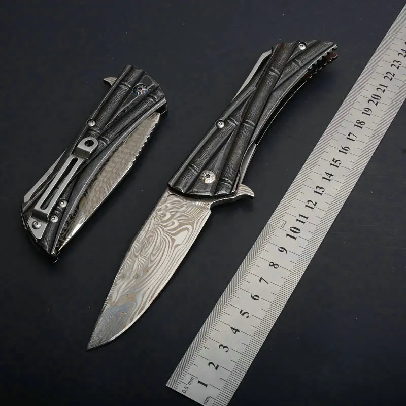 Hysenss тактический складной нож с каменной бамбуковой ручкой лезвие для кемпинга