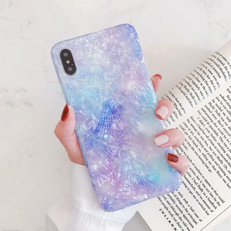 a LOVECOM Dream Conch чехлы для iPhone 11 Pro Max XR XS Max 6 6S 7 8 Plus X мягкий IMD полный корпус фиолетовый телефон задняя крышка Coque подарки - Цвет: a