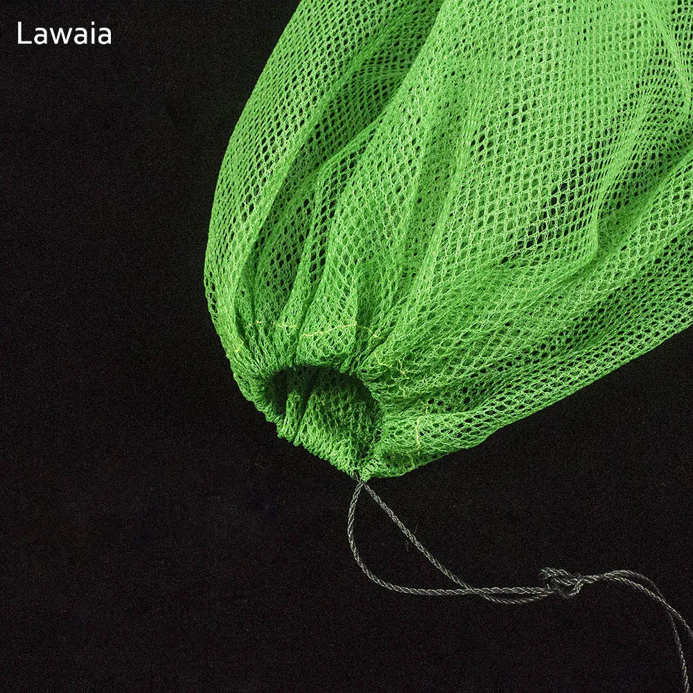 Lawaia, портативные рыболовные сети, сумки, складные рыболовные сети, клетка, Быстросохнущий нейлон, зеленый, желтый, маленькая сетчатая тканая сумка, портативный сетчатый карман