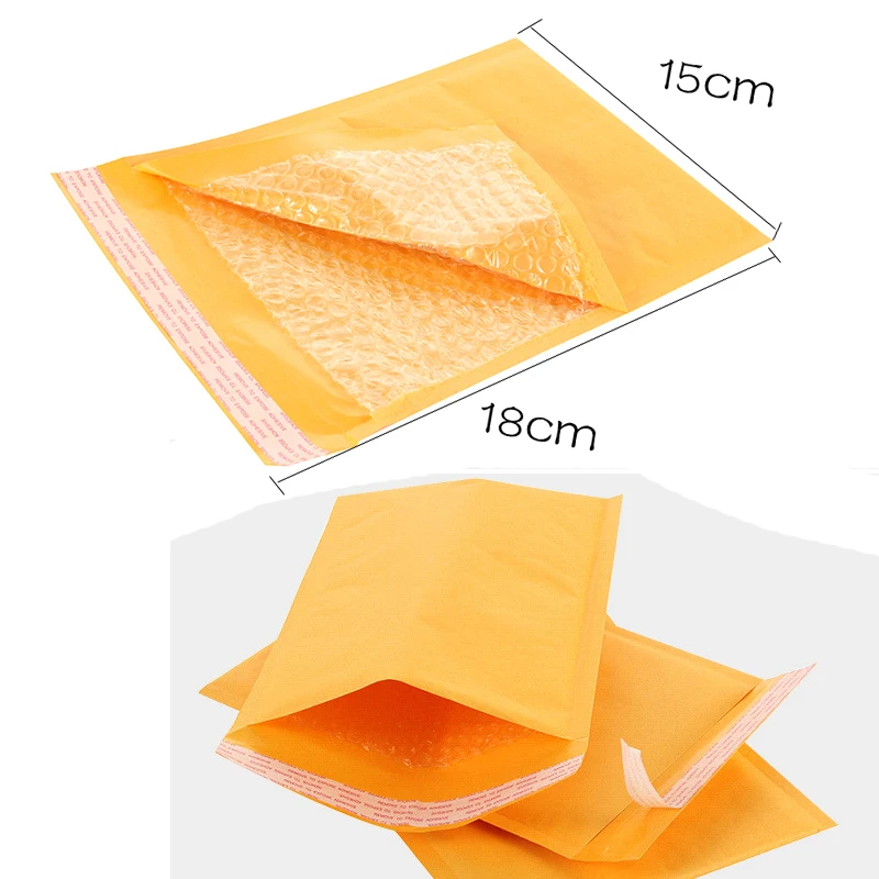 100 шт./лот крафт бумага Пузырьковые конверты пакеты для почтовых отправлений