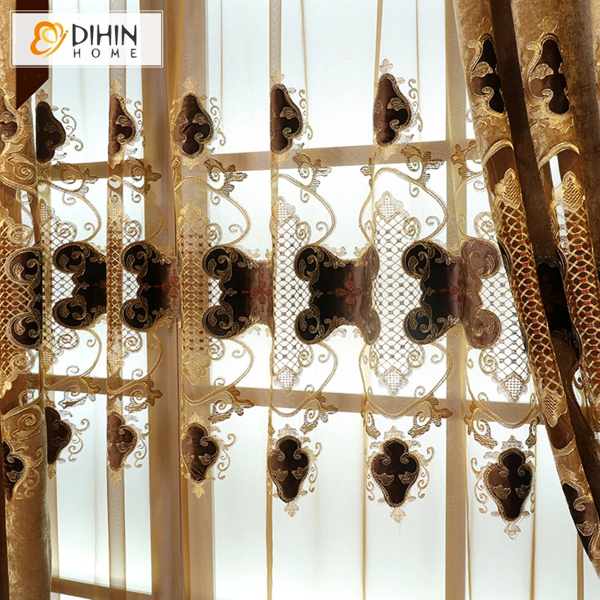 DIHIN HOME 1 шт. Европейский балдахин Роскошные занавески для гостиной s вышитые вуали