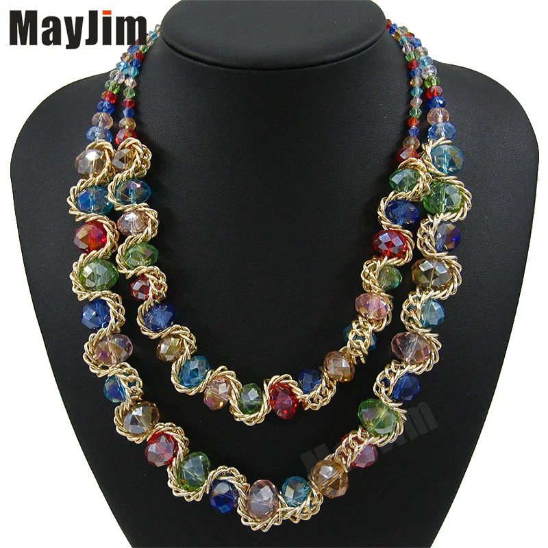 Заявление Моды Ожерелья для Женщин 2017 Vintage Воротник Золотая Цепь Большой Двойной