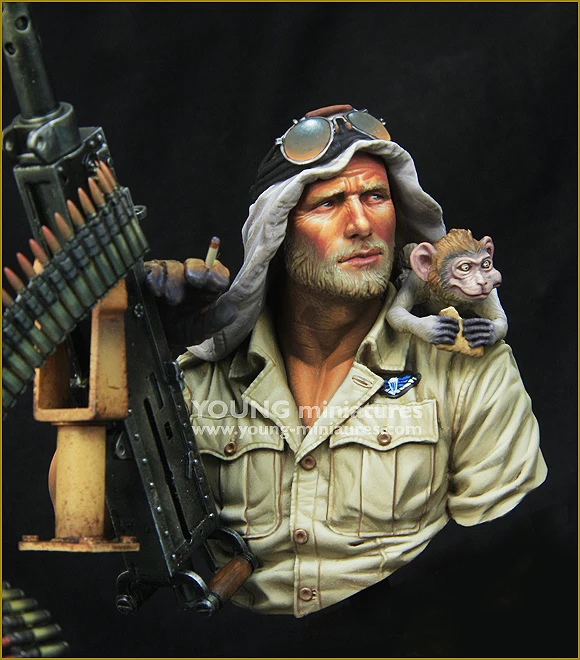 1/10 BRITISH SAS JEEP GUNNER Северная Африка 1941 военный предмет фигура из смолы грудь GK без