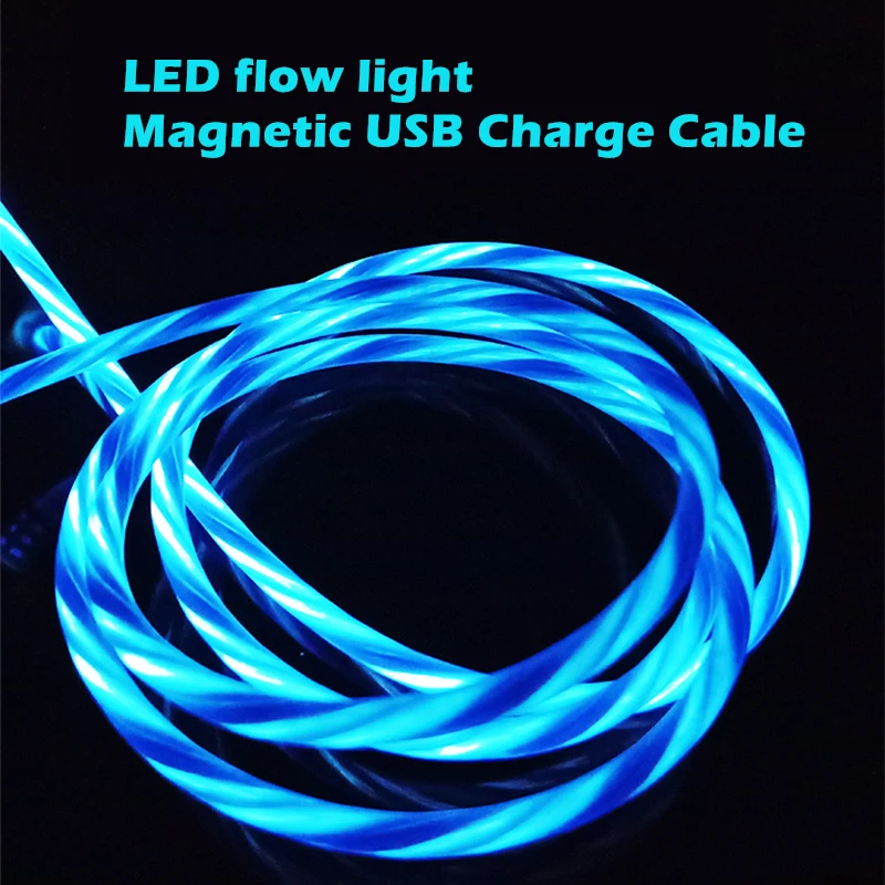 Магнитное зарядное устройство со светодиодной подсветкой микро USB C TPE светящийся