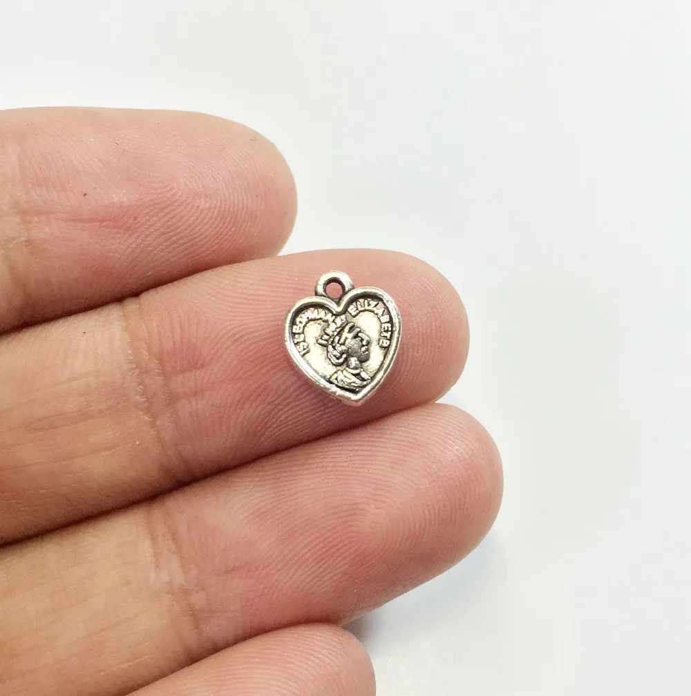 

Eruifa 20pcs 8mm Beauty Heart Coin ZInc Alloy Charms Pendant Jewelry DIY Handmade 3 Colors