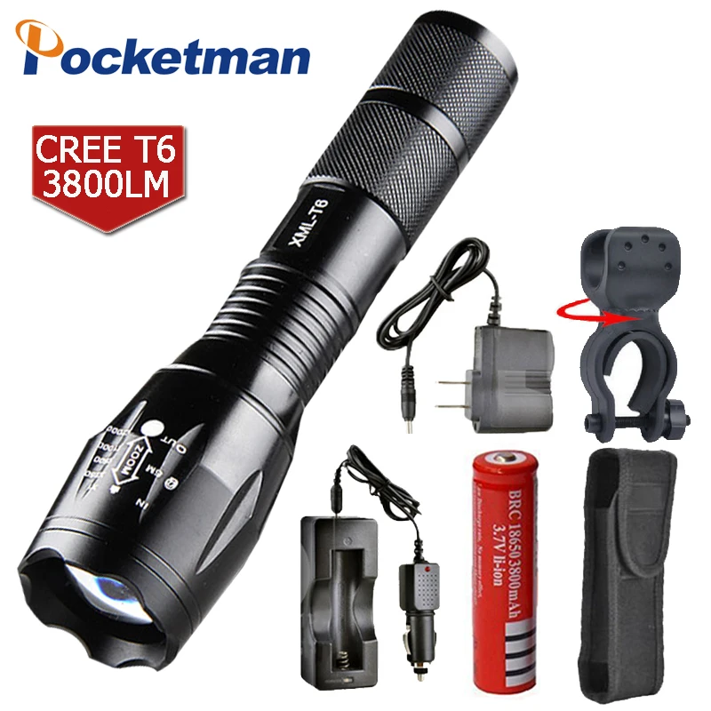 Type B Pocketman светодиодный фонарик E17 4800 люмен 5-Mode XM-L T6 масштабируемый заряжаемый Фокус факел 1*18650 или 3* AAA - Испускаемый цвет: Type B
