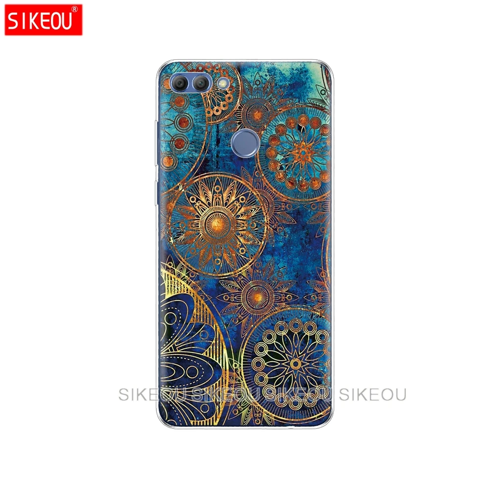 33640 Silicone Case For Huawei p smart Case Cover Enjoy 7S Case For psmart Back Cover Full 360 Protective Soft Tpu cute - Цвет: 33640