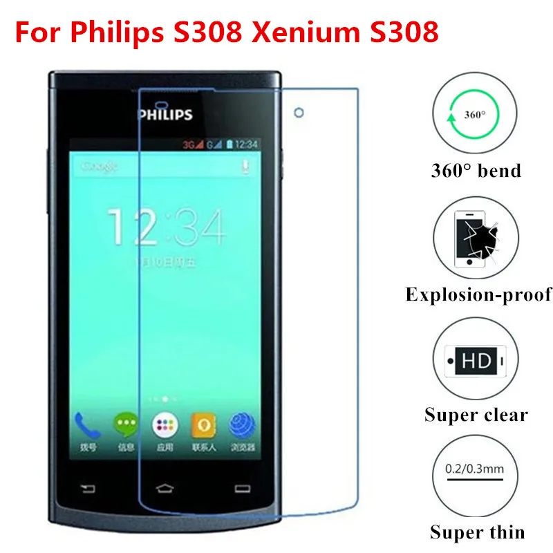 Udapakoo прозрачное закаленное(мягкое стекло) пленка для Philips S308 S388 W732 V787 S337 V377 нано взрывозащищенное стекло протектор экрана - Цвет: For  Xenium S308