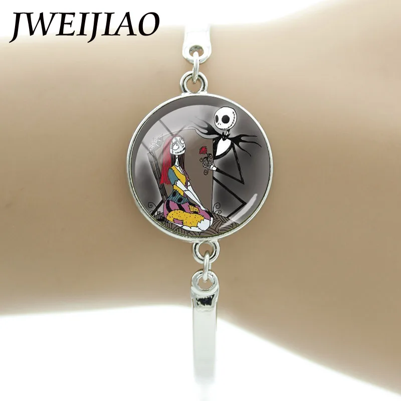 JWEIJIAO Кошмар перед Рождеством Джек Скеллингтон Салли Шарм-браслет Хэллоуин