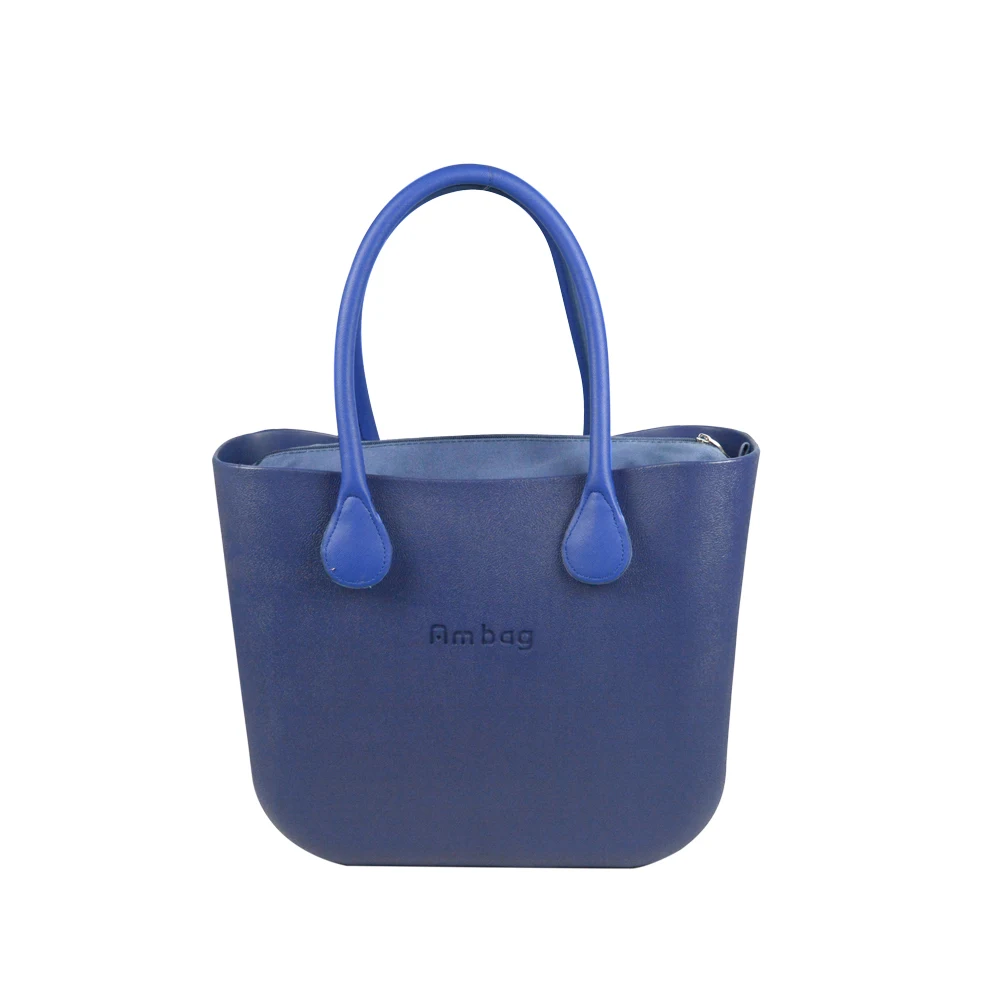 Dark blue AMbag Obag, стильная Водонепроницаемая классическая женская сумка Ambag, сделай сам, EVA, с подкладкой, цветные ручки из искусственной кожи - Цвет: Dark blue
