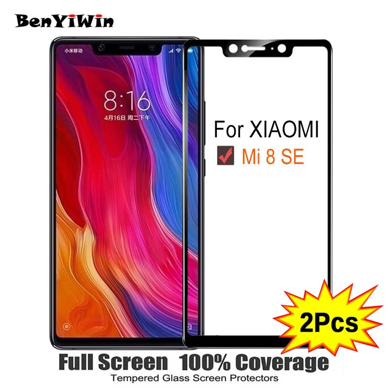 2 шт Полное покрытие экрана протектор Закаленное стекло для Xiaomi mi 8 SE 5 88 &quot9 H