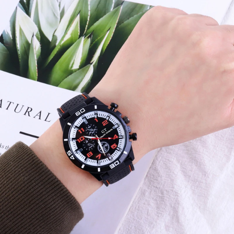 Reloj hombre часы Мужская мода Спорт Нержавеющая Сталь Чехол кожаный ремешок