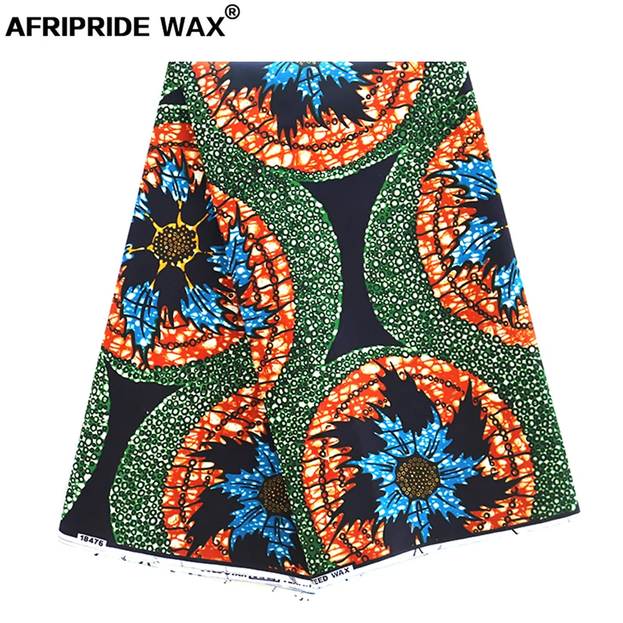 

African ankara fabric high quality wholesale african flower 100% cotton real wax brocade fabric for clothing A18F0317