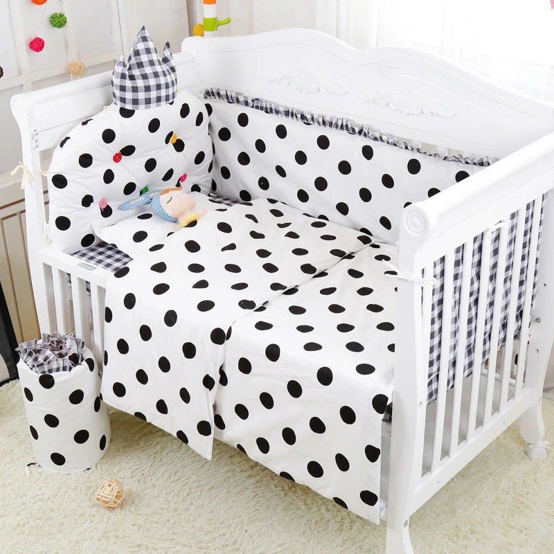 Super Soft Cotton Baby Bedding Set Newborn Infant Crib Bedding Set With Bumpers Quilt Cover Pillowcase Sheet Baby 7pcs Organizer