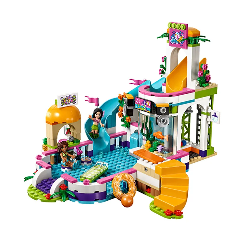 Совместимость с Lego Friends 41313 01013 589 шт. строительные блоки Heartlake летний бассейн