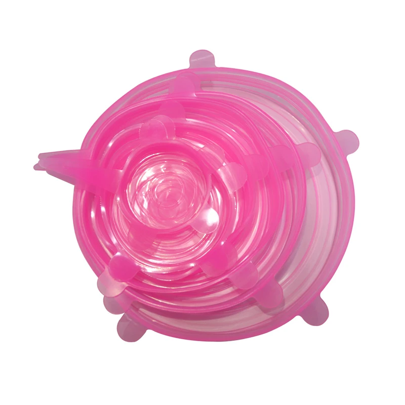 6pcs/Lot Reusable Silicone Stretch Lids Food Fresh Cover Suction Lid-Bowl Pan Mug Fruit Keeping Lid Kitchen Tools | Дом и сад