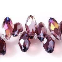 612mm austria shiny purple waterdrop crystal beads for jewelry making eraring diy perles women faceted loose crystal beads z093