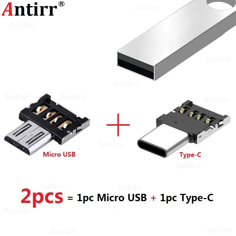 2 шт. USB-C 3 1 Type-C коннектор Micro USB 0 штекер-гнездо OTG адаптер конвертер для Android