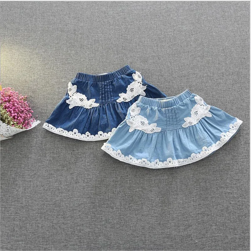 Очаровательны новорожденных девочек юбки кружева детские джинсовые малышей
