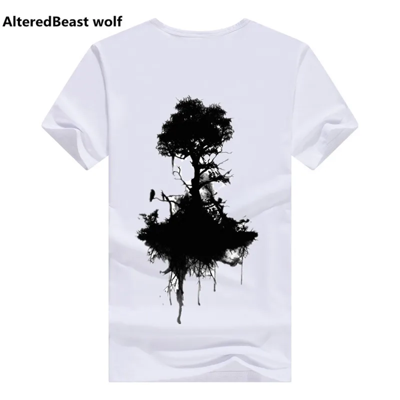 2017 Мужская футболка Wild Ink Tree And Crow летняя Высококачественная Футболка с принтом на