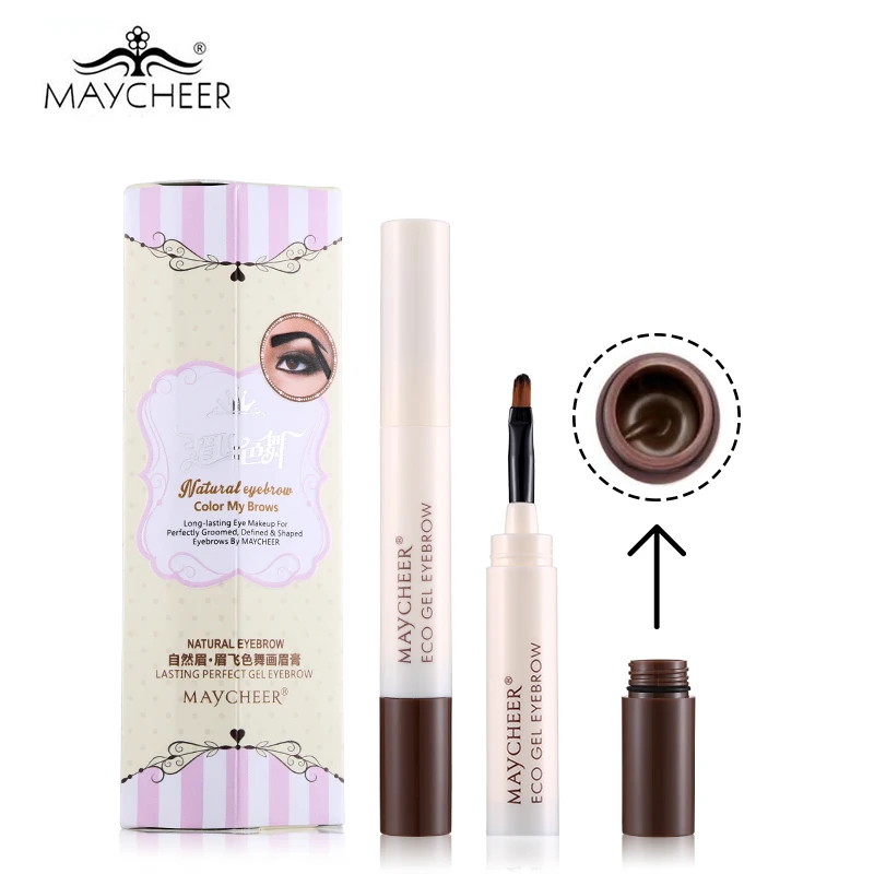 Натуральный гель для бровей MAYCHEER водостойкий крем карандаш с кисточками и