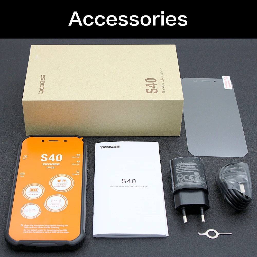 DOOGEE S40 смартфон с 5 дюймовым дисплеем четырёхъядерным процессором MTK6739 ОЗУ 3 ГБ ПЗУ
