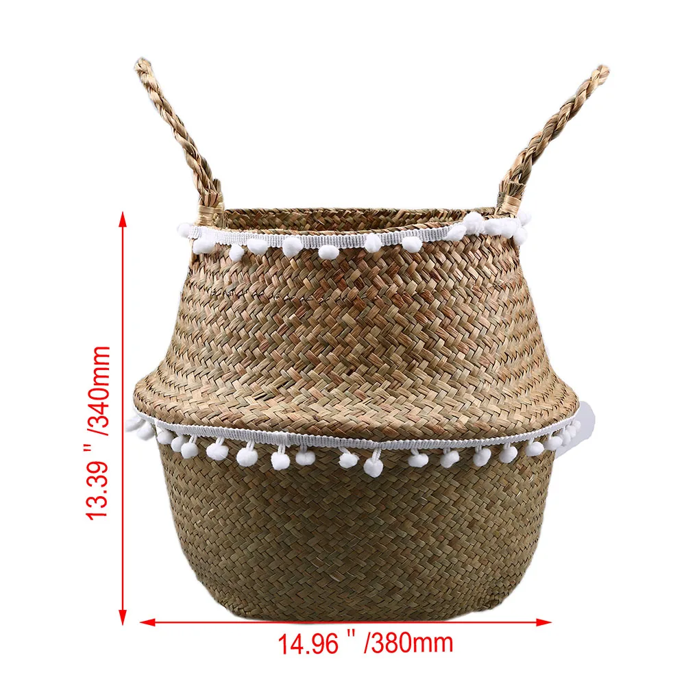 34x38cm-style 1 Ротанг цветочный горшок ваза соломенная корзина цветочный горшок Складные Игрушки Прачечная кисточкой корзины для хранения украшения дома Органайзер - Цвет: 34x38cm-style 1
