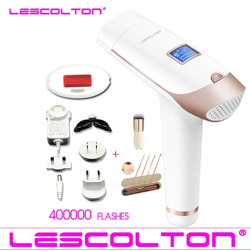 400000times White1 1000000 раз Lescolton 3в1 IPL depiladora лазерная эпиляция ЖК-дисплей перманентное бикини тело подмышки лицо depilador - Цвет: 400000times White1