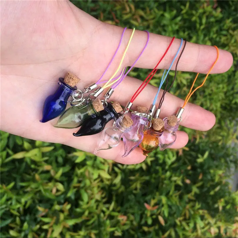 Маленькие пробки стеклянные бутылки с застежкой лобстером цепочки для ключей