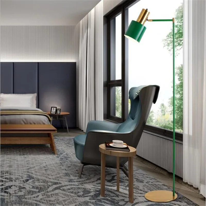 Современная Скандинавская простая зеленая железная светодиодная Напольная