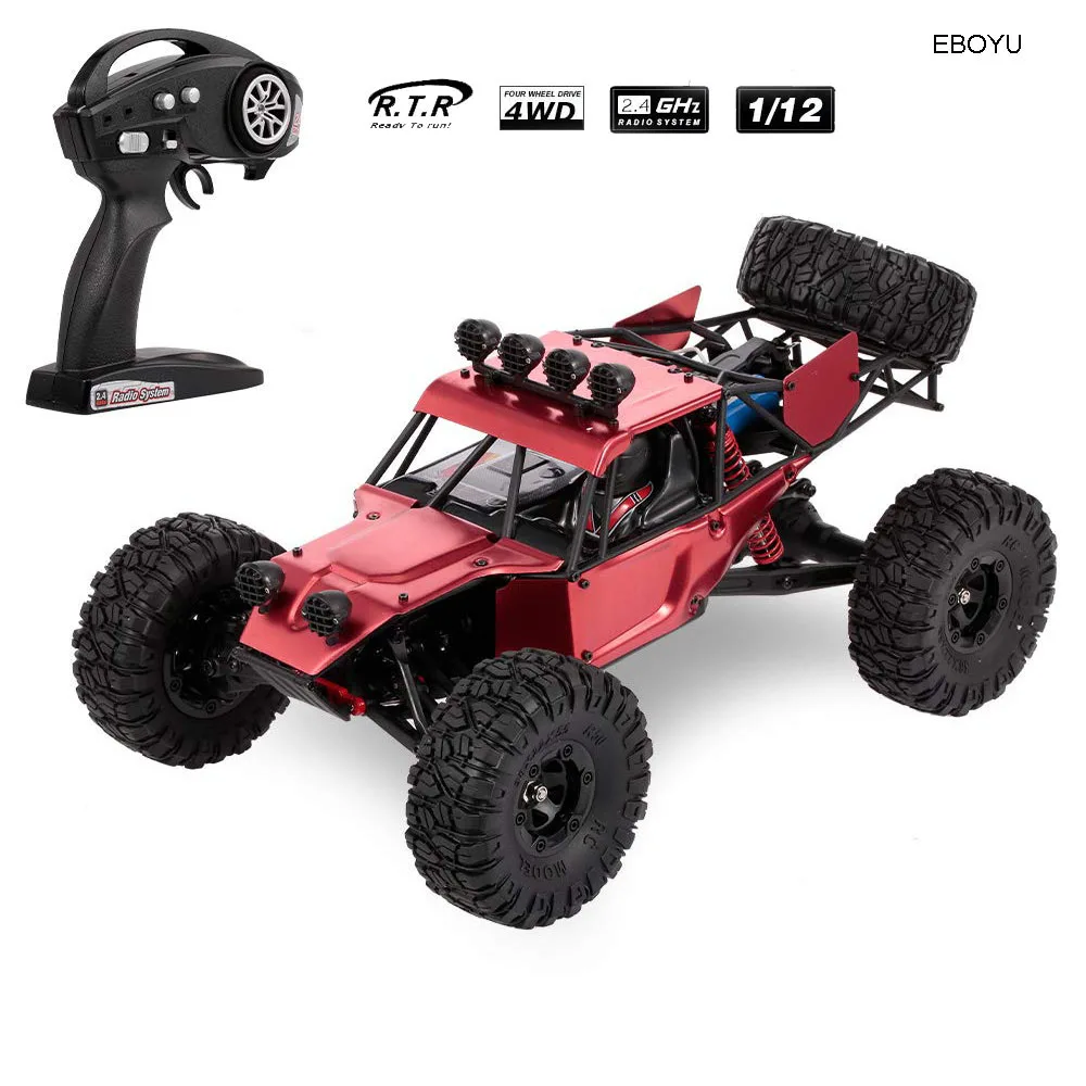 Красный EBOYU Feiyue FY03H RC автомобиль 1:12 пустыня внедорожный Багги металлический корпус 2,4 ГГц 4WD 35 км/ч высокоскоростной пульт дистанционного управления автомобиль RTR - Цвет: Красный